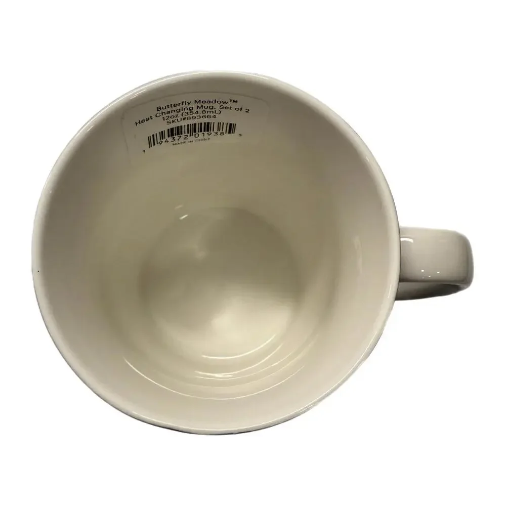 NEW Set of 2 Lenox Butterfly Meadow Heat-Changing Ceramic Mugs